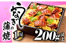 ZF120.うなぎの蒲焼１尾（計２００g以上）『１～２ヶ月前後でお届け！！』