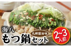 ZG150.【海八】博多九州醤油味もつ鍋セット（2〜3人前）【もつ鍋・醤油味】