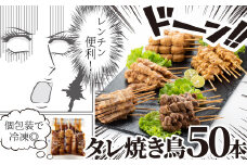 AB234.どーんと５０本！焼き鳥（タレ）1パック5種類×10パック
