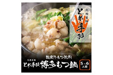 AH036.「とめ手羽」博多もつ鍋セット5～6人前【味噌味】【もつ鍋・味噌味】