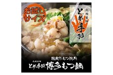 ZG140.お試し「とめ手羽」博多もつ鍋セット1人前【九州しょうゆ味】【もつ鍋・醤油味】