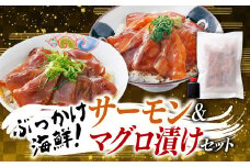 A1427.ぶっかけ海鮮！サーモン＆マグロの漬けセット
