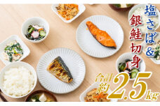 AB346.バラ凍結で便利！塩さば＆銀鮭ミックス（合計約2.5kg）