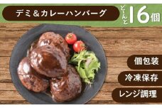 A1508.累計３００万個突破記念！どーんと１６個！デミ＆カレーハンバーグセット【150g×16個】