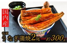 A1423.【国内産】【有頭】うなぎ蒲焼 2尾 ＜計300g前後＞『１～２ヶ月前後でお届け！！』