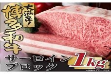 BG035.厳選部位！【A4～A5】博多和牛サーロインブロック（約1kg）【博多和牛】