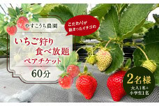 いちご狩り 食べ放題ペアチケット60分(大人1名+小学生1名) イチゴ狩り 福岡県 やすこうち農園 久山町 体験チケット