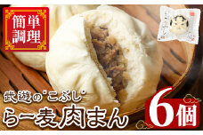 武遊のこぶし らー麦肉まん(6個) 肉まん 中華まん にくまん ラー麦 惣菜 お惣菜 簡単調理 お土産 ギフト セット 個包装 小分け レンチン 電子レンジ 博多人形 おやつ 加工品 朝ごはん 肉 おつまみ おかず お取り寄せ お手軽 時短 冷凍【武遊プロセッシング】as26-001