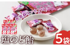 赤紫蘇エッセンス 塩のど飴 プレミアム(5袋) のど飴 のどあめ 飴 お菓子 おやつ 個包装 小分け 常温 常温保存 アウトドア 熱中症対策 塩飴【パルセイユ】as04-009