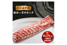 工場直送・鮮度抜群・ダイナミック　＜ふくよか豚＞豚ロースブロック　約5kg_豚ロースブロック 豚ロースブロック肉 豚ロース ブロック肉 塊肉 豚肉 ブタ肉 豚 肉 ふくよか豚 焼肉 ステーキ とんかつ しゃぶしゃぶ 冷蔵 福岡県 福岡 九州 グルメ お取り寄せ【1028582】