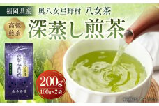 【八女茶】奥八女星野村 深蒸し高級煎茶 (深蒸し茶) 100g×2袋