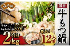 国産 牛もつ鍋 12人前 ちゃんぽん 濃縮スープ付（みそ味）