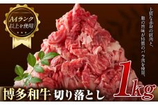 博多和牛切り落とし 1000g (500ｇ×2パック)《30日以内に出荷予定(土日祝除く)》小竹町 博多和牛 株式会社MEAT PLUS 牛肉 牛肩 バラ A4ランク 以上使用 厳選