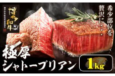 博多和牛 ヒレシャトーブリアンステーキ 1kg 久田精肉店株式会社《30日以内に出荷予定(土日祝除く)》小竹町 博多和牛 牛肉 赤身 A5等級 厳選 シャトーブリアン ステーキ 国産 送料無料