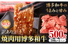 訳あり 博多和牛 A5 A4 焼肉用 500g 株式会社MEAT PLUS《30日以内に出荷予定(土日祝除く)》福岡県 鞍手郡 小竹町 博多和牛 和牛 牛肉 肩ロース バラ カルビ 焼き肉 バーベキュー