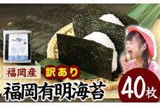 訳あり 海苔 のり 有明海 40枚 《45日以内に出荷予定(土日祝除く)》 福岡有明のり 福岡産のり 有明海 全型40枚 40枚×1袋 パリパリ 簡易包装 有明海苔 海苔