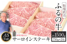 ふるの牛（黒毛和牛）特選サーロインステーキ 1500g 1箱(250g×3枚)×2箱 ゲランド塩付き A5《30日以内に出荷予定(土日祝除く)》