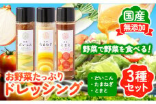 お野菜たっぷりのドレッシング3種セット 花田農園 《30日以内に出荷予定(土日祝除く)》ドレッシング だいこん 大根 たまねぎ 玉ねぎ とまと トマト 野菜 国産 無添加