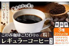 コーヒー 珈琲 珈琲粉 レギュラーコーヒー 粉タイプ セット 3種 このみ珈琲《30日以内に発送予定(土日祝除く)》ギフト