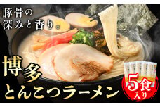 博多とんこつラーメン 5人前(めん×5 スープ×5) 豚骨 とんこつ ラーメン 送料無料《30日以内に出荷予定(土日祝除く)》 福岡県 鞍手郡 鞍手町 スープ付き 半生ラーメン ラー麦麺 ラーメン 拉麵