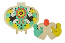 組み木 パズル・杏葉「ぎょうよう」 ▼ 知育玩具 おもちゃ 出産祝い 誕生日 入園 小学生 男の子 女の子 プレゼント 贈り物 桂川町/組み木工房でんでんむし[ADAD003]