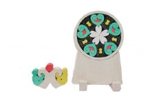組み木 パズル・盾蕨紋「たてわらびもん」 ▼ 知育玩具 出産祝い 誕生日 入園 小学生 男の子 女の子 プレゼント 贈り物 桂川町/組み木工房でんでんむし[ADAD002]