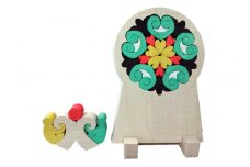 組み木 パズル・蕨手紋「わらびてもん」 ▼ 知育玩具 おもちゃ 出産祝い 誕生日 入園 小学生 男の子 女の子 プレゼント 贈り物 桂川町/組み木工房でんでんむし[ADAD005]