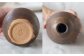 土師窯　伊羅保釉瓢 花入 花瓶 陶器 一輪挿し 陶芸品 フラワーベース