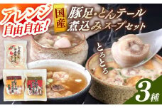 国産 とんそく ・ とんテール 煮込み スープ セット ▼常温 スープ レトルト レトルト食品 豚足 テール 桂川町/マルマツ産業株式会社[ADAE006]