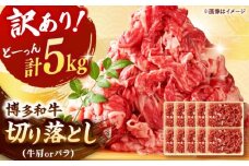 【 訳あり 】 博多和牛 切り落とし 5kg(500g×10p） ▼牛肩 バラ 国産 切り落し  切り落とし肉 牛 牛丼 黒毛和牛 牛肉  肉炒め  小分け 桂川町/株式会社 MEAT PLUS[ADAQ029]