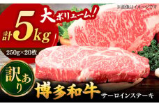 【 訳あり 】 博多和牛 サーロイン ステーキ セット 5kg（250g×20枚）▼ 黒毛和牛 牛肉 焼き肉 焼肉 牛丼 わけあり 訳アリ 桂川町/株式会社 MEAT PLUS[ADAQ028]