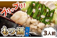 【ご家庭用】博多もつ鍋（塩味）3人前 ▼ 国産牛 本場 3人前 鍋 おかず おいしい 鍋セット 家庭用 ご自宅用 桂川町/株式会社 海千 [ADAR020]