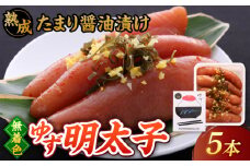  熟成 たまり醤油漬け 無着色 ゆず明太子 5本入り(350g) ▼ めんたいこ たらこ タラコ 辛子明太子 本場 桂川町/有限会社フィッシャーマンズクラブ  明太子 めんたい[ADBO013]