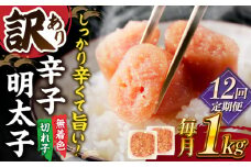 【全12回定期便】【訳あり】無着色 辛子明太子 並切 1kg(500g×2p） ▼ 訳あり 訳アリ ワケアリ わけあり 理由あり 大容量 不揃い 規格外 めんたいこ 明太子 たらこ タラコ お土産 お返し ギフト 海鮮 魚介類 丼 着色料不使用 無着色 ピリ辛 旨辛 うま辛 定期便  桂川町/株式会社 MEAT PLUS [ADAQ059]