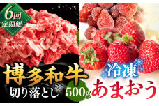 【全6回定期便】【訳あり】博多和牛 切り落とし ＆ あまおう セット1.3kg ▼ 訳あり 訳アリ ワケアリ わけあり 理由あり 大容量 不揃い 規格外 牛肉 肉 にく 返礼品 お肉 家族 口コミ 食材 果物 果実 福岡 あまおう 福岡 博多 いちご イチゴ 苺 高級 定期便 桂川町/株式会社 MEAT PLUS [ADAQ070]
