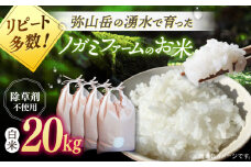 【新米 令和6年産】弥山岳の岩清水で育ったノガミファームの お米 白米 20kg ( 5kg ×4袋） ▼ おすすめ 人気 ランキング 高評価 国産 福岡県産 九州 米 お米 白米 ご飯 ごはん ゴハン 白飯 精米 桂川町/NOGAMI FARM[ADAU007]