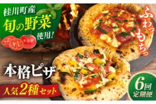 【全6回定期便】【合鴨家族の小麦と桂川町の野菜使用】 ピザ2枚セット（マルゲリータ・季節の野菜ピザ） ▼ピザ 冷凍 ピザ窯 ぴざ PIZZA パーティー ピッツァ 人気 本格 石窯 クリスマス　桂川町/PIZZERIA TUTTI [ADBH016]