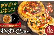 【全3回定期便】【合鴨家族の小麦使用】ピザ わくわく2枚セット(マルゲリータ・お任せ1枚） ▼ピザ 冷凍 ピザ窯 ぴざ PIZZA パーティー ピッツァ 人気 本格 石窯 クリスマス　桂川町/PIZZERIA TUTTI [ADBH022]