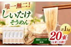 しいたけ素麺 20束 ▼素麺 しいたけ シイタケ麺 そうめん　島原素麺 椎茸 手延べそうめん　桂川町/オドラ株式会社 [ADBA008]