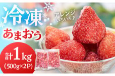 福岡産 冷凍 あまおう 1kg （500g×2袋） ▼ 福岡 冷凍いちご 苺 イチゴ フルーツ 小分け 冷凍 あまおう 桂川町/南国フルーツ株式会社[ADBW005]