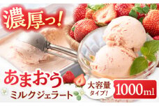 福岡産 あまおう ジェラート 1000ml ▼福岡 アイス ジェラート イチゴ いちご 苺 大容量 業務用 ミルク アイスクリーム  アイス 桂川町/南国フルーツ株式会社[ADBW016]
