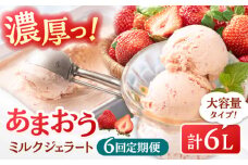 【全6回定期便】福岡産 あまおう ジェラート 1000ml ▼ イチゴ  苺 福岡 あまおう 果物 フルーツ アイス 定期便  桂川町/南国フルーツ株式会社[ADBW049]