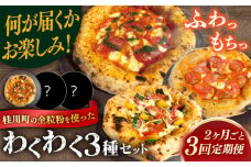 【2か月ごとにお届け：全3回】 【合鴨家族の小麦使用】ピザ わくわく3枚セット(マルゲリータ・お任せ2枚）▼ピザ マルゲリータ 国産小麦 国産 定期便 pizza 桂川町/PIZZERIA TUTTI [ADBH033]