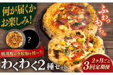 【2か月ごとにお届け：全3回】【合鴨家族の小麦使用】ピザ わくわく2枚セット(マルゲリータ・お任せ1枚） ▼ピザ pizza セット 冷凍 国産  桂川町/PIZZERIA TUTTI [ADBH035]