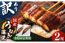 【全6回定期便】訳あり 鹿児島産 うなぎ 蒲焼 2尾セット ▼ うなぎ 鰻 ウナギ 蒲焼 蒲焼き ひつまぶし 定期便 桂川町/山水商事[ADAH031]