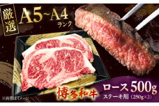 【数量限定 博多和牛】ロースステーキ用 計500g 2枚入 ▼ロースステーキ ステーキ 和牛ステーキ A5 A4 桂川町/株式会社チクゼンヤ [ADBZ049] 