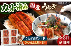 【全3回定期便】 国産 うなぎの蒲焼 約70g×4Pとひつまぶしセット ▼ うなぎ 鰻 ウナギ 蒲焼 蒲焼き ひつまぶし 定期便 桂川町/山水商事[ADAH040]
