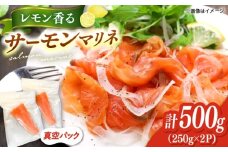 レモン香るアトランティックサーモンマリネブロック 500g(250g×2)　桂川町/宅配弁当　輪 [ADCC001]