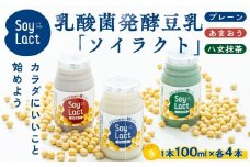 乳酸菌醗酵豆乳「ソイラクト」100ml×4本×3種（プレーン・あまおう・八女抹茶）【乳酸菌 醗酵 豆乳 大豆 ドリンク 飲料 ソフトドリンク 人気 おすすめ 送料無料 福岡県 筑前町 DS002】