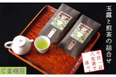 許斐本家14代目おススメの玉露と特撰煎茶２本詰合せ【八女茶老舗　創業300年余】（ご自宅用）【銘茶 福岡銘茶 お取り寄せ 茶 お茶 おちゃ 八女茶 人気 おすすめ ソフトドリンク 飲料 常温 送料無料 CX004】